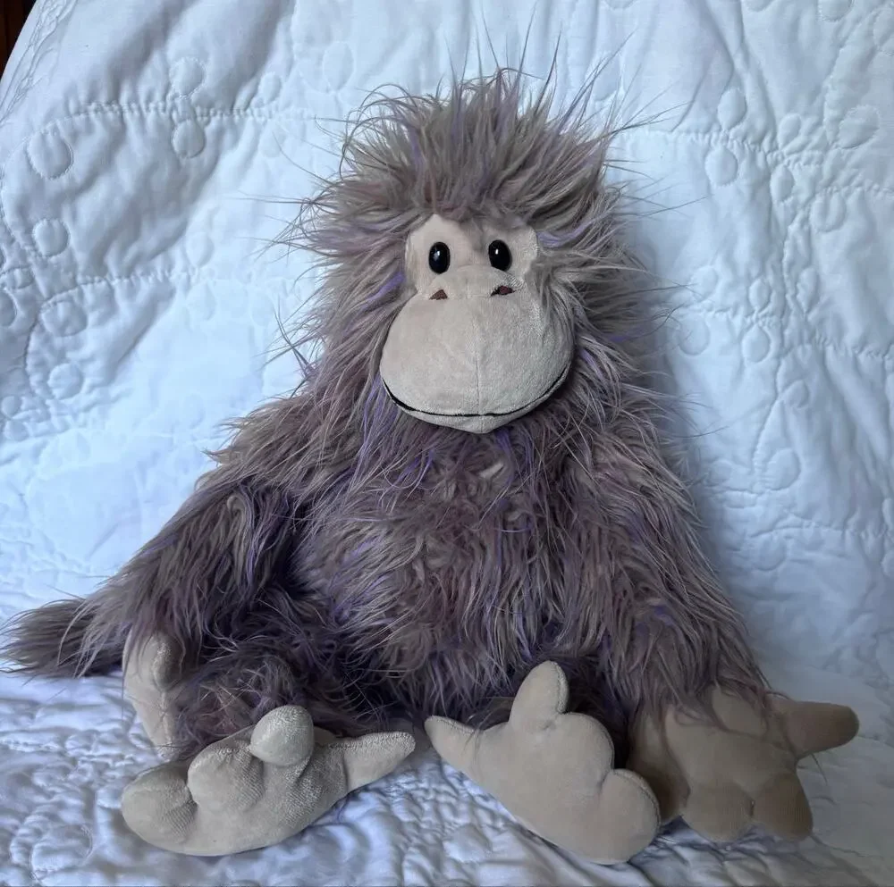 RARE HTF Retired Jellycat London Shaggy Baggy Monkey Purple/Gray 20